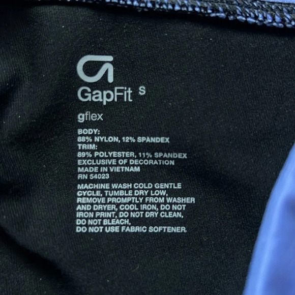 Gap Fit Gflex Womens Crop Black with Neon Light Blue - Picture 11 of 11